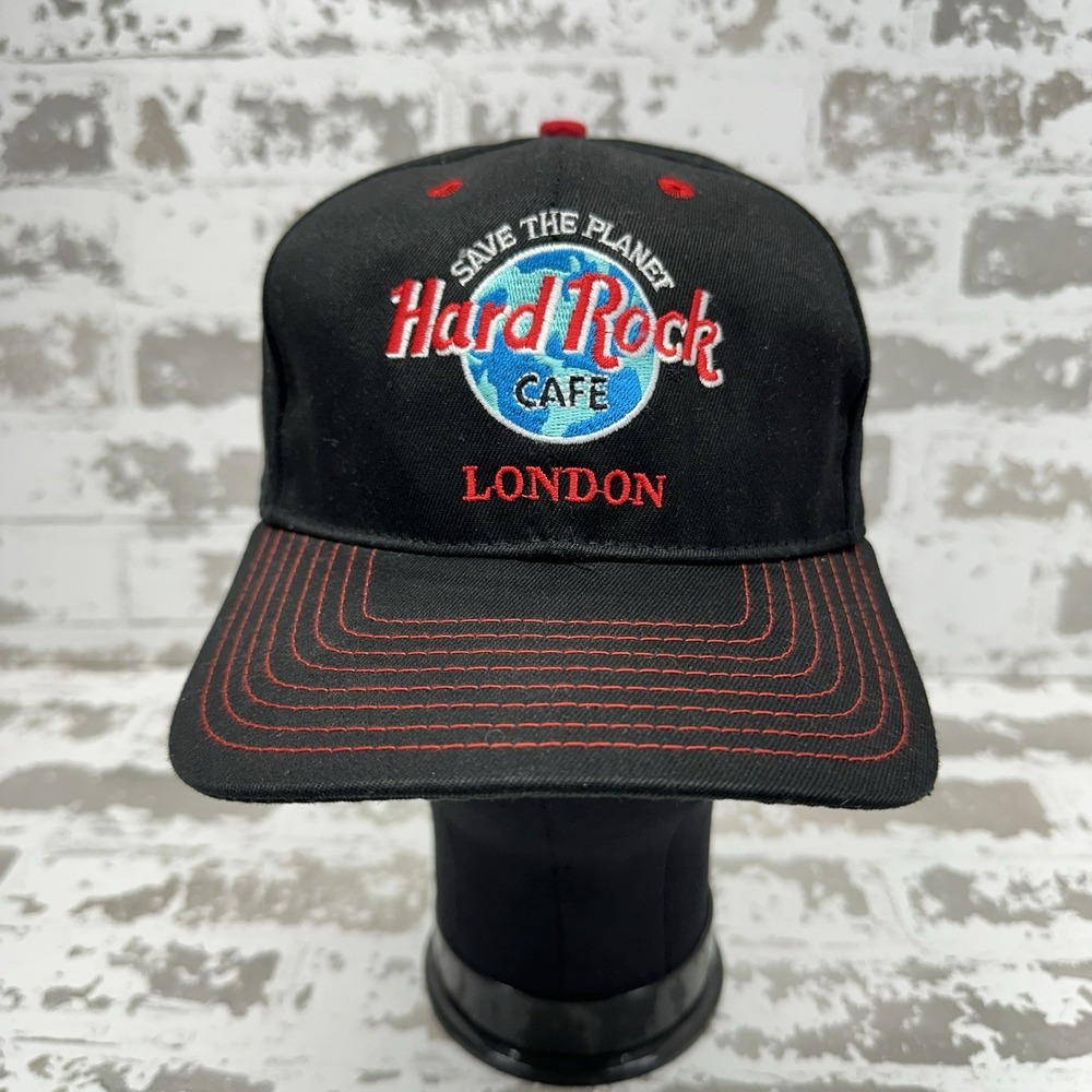 Hard Rock Cafe London Hat Black Snapback Stitched 100% Cotton Save The Planet